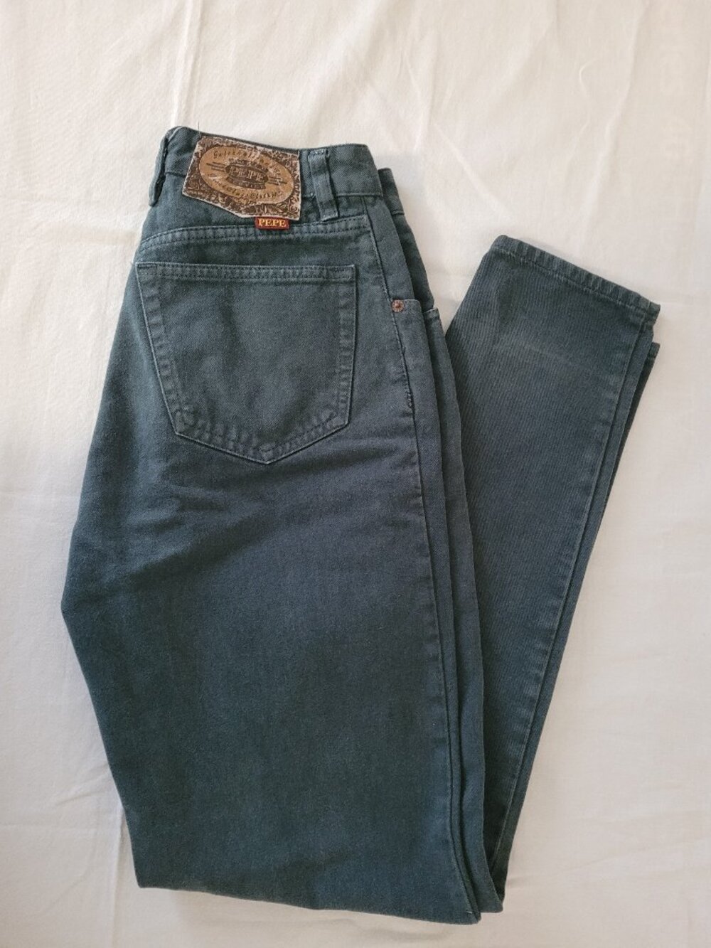 Vintage Green Denim Jeans Vintage Pepe Womens Size 9/10